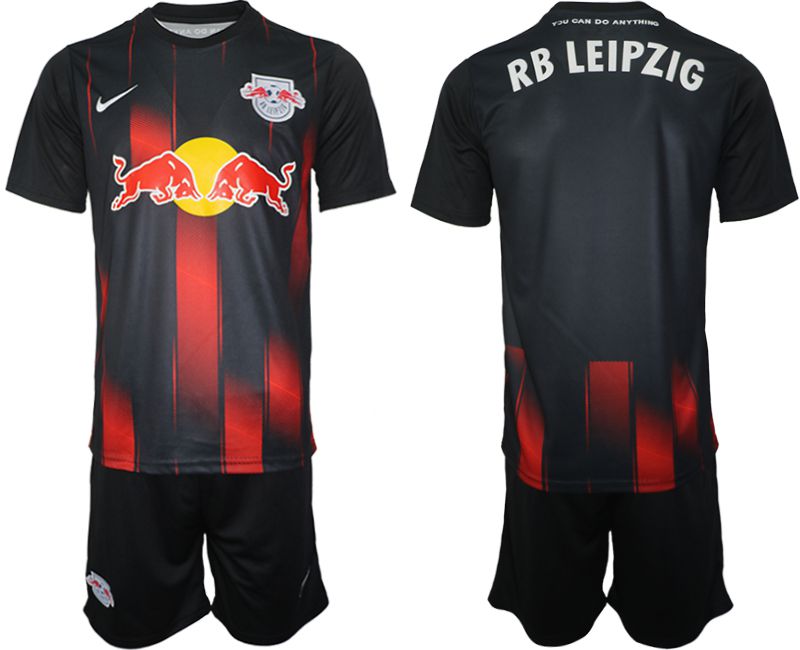 Cheap Men 2022-2023 Club RB Leipzig away black blank Soccer Jersey